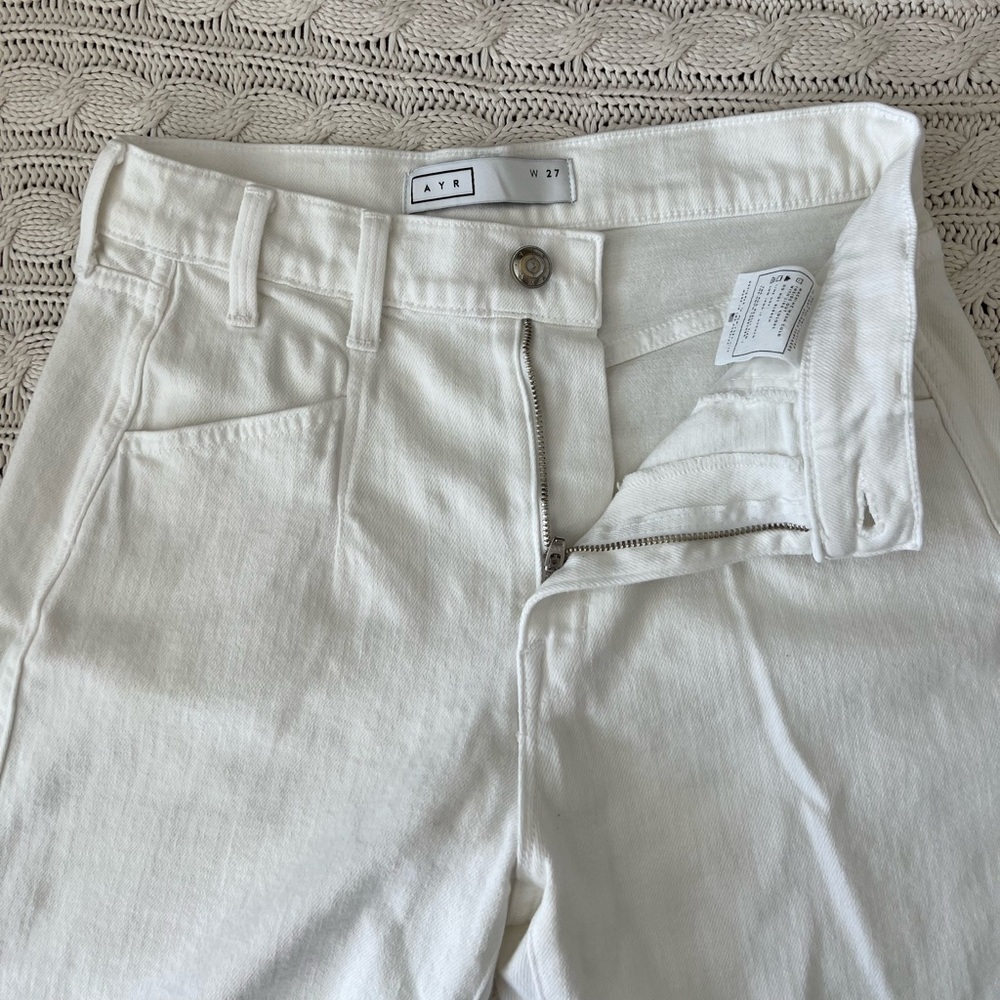 AYR size 27 W “The Beat” white wide leg jeans limited quantity